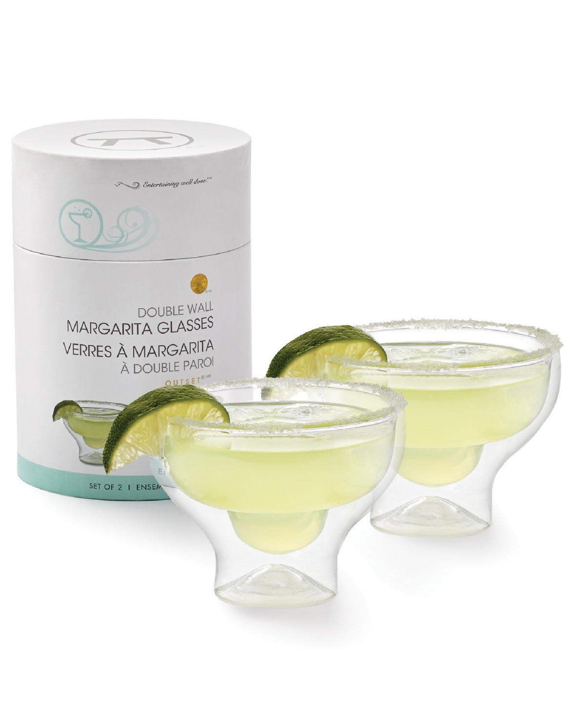 Outset 10 Oz. Margarita Glasses, Set Of 2 In Transparent