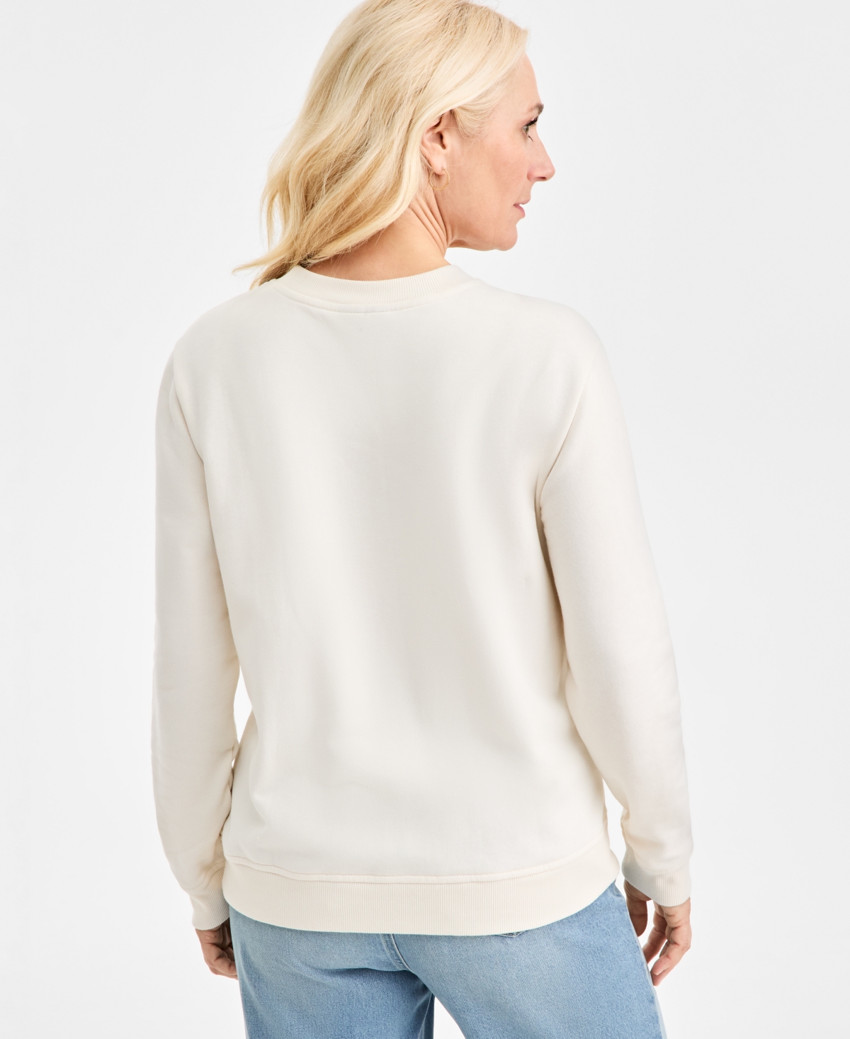Style & Co Women's Embroidered Crew Sweatshirt, Macy's Exclusive