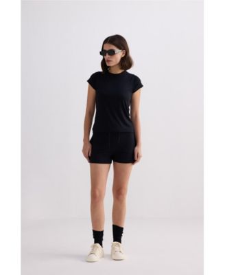 Women's Essential Short Sleeve Tee Set in Black