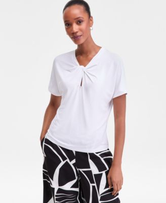 I.N.C. International Concepts - Women's Keyhole Drape Shirt