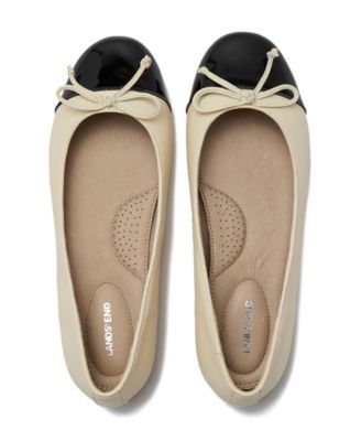 Women's Essential Leather Cap Toe Ballet Flats