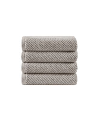 Diagonal Ribbed Cotton 4-Pc. Hand Towel Set