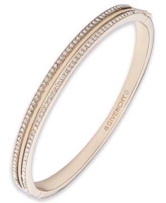 Crystal Stone Gold-Tone Bangle Bracelet