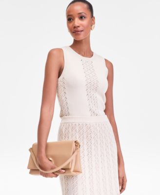 Women's Crochet-Panel Sweater Vest, Macy's Exclusive