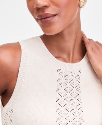 Women's Crochet-Panel Sweater Vest, Macy's Exclusive
