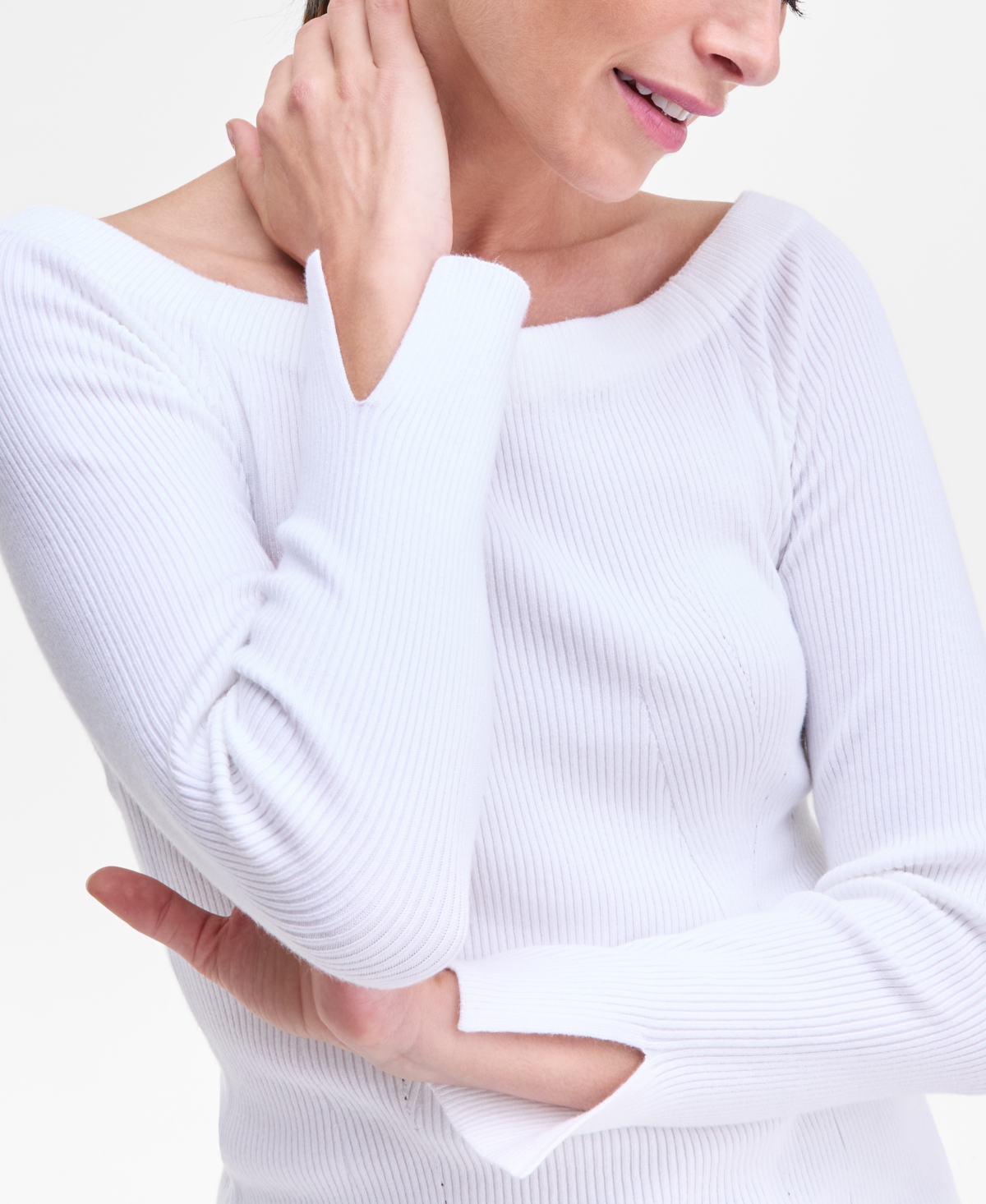 Inc International Concepts Women's Wide-neck Sweater, Macy's Exclusive In White