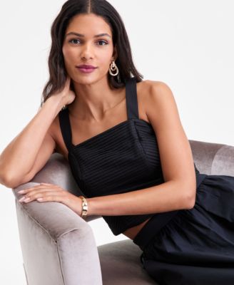 Women's Pintuck-Pleat Cropped Tank, Macy's Exclusive