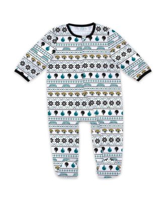 Baby Boys and Girls Jacksonville Jaguars Allover Print Full-Zip Sleeper and Bib Set