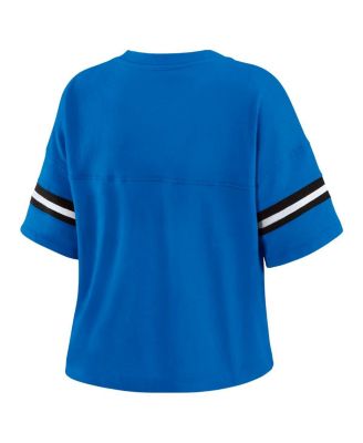 Women's Blue Orlando Magic Color Block Boxy V-Neck T-Shirt
