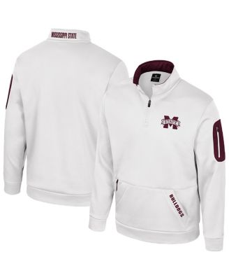 Colosseum - Men's White Mississippi State Bulldogs Mainframe Quarter-Zip Fleece Jacket