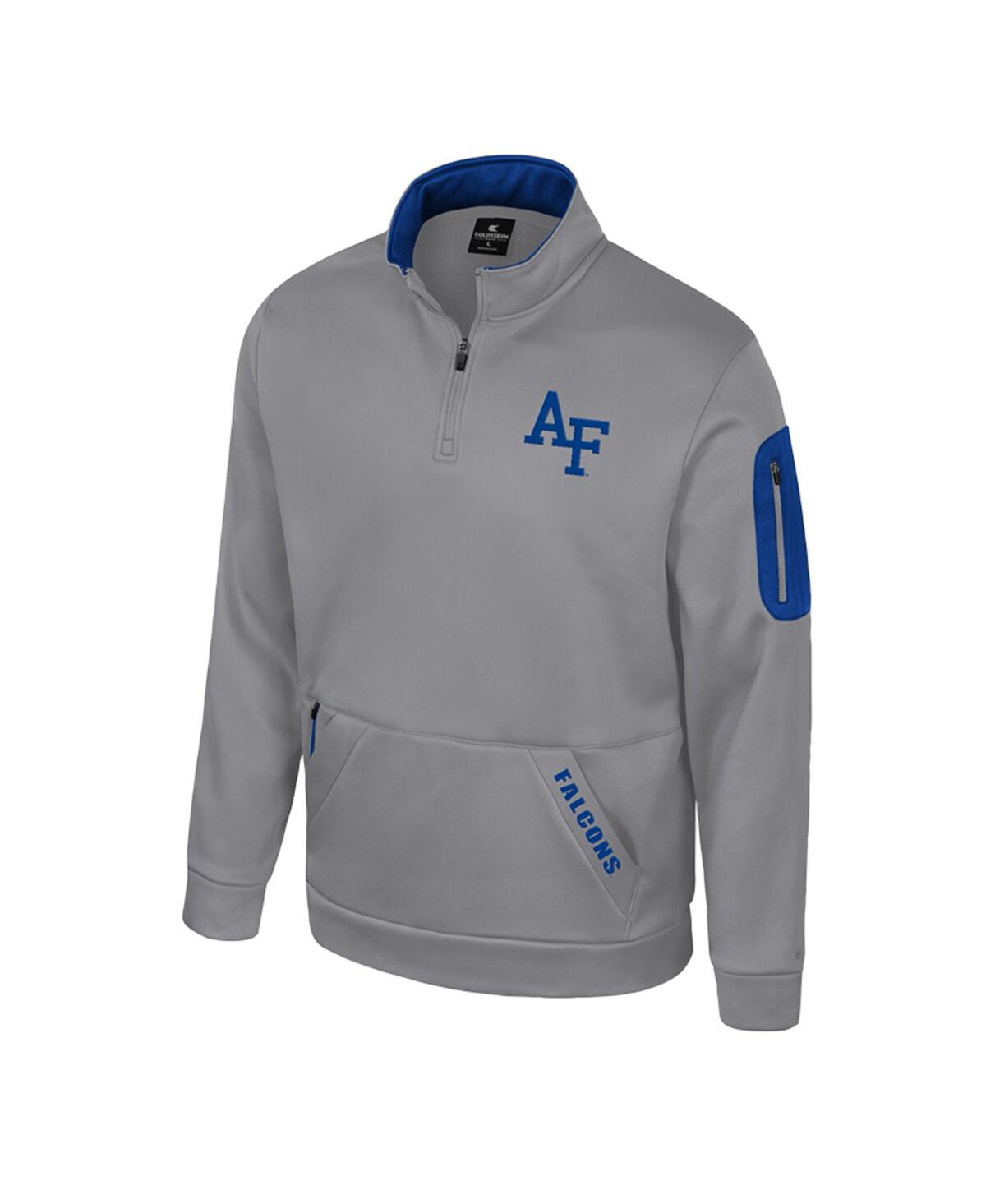 Colosseum Men's Silver Air Force Falcons Mainframe Quarter-Zip Fleece Jacket