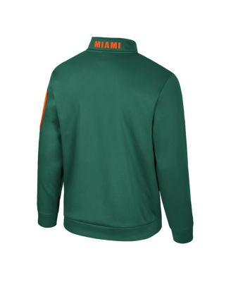 Men's Green Miami Hurricanes Mainframe Quarter-Zip Fleece Jacket