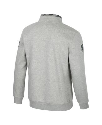 Men's Heather Gray Miami Hurricanes OORAH OHT Military Appreciation Fleece Quarter-Zip Jacket