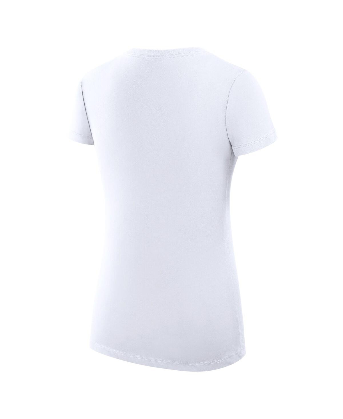 G-iii 4her By Carl Banks Women's White Philadelphia Phillies Super-slim Fit Lightweight Collage Team Graphic V-neck T-shirt In White