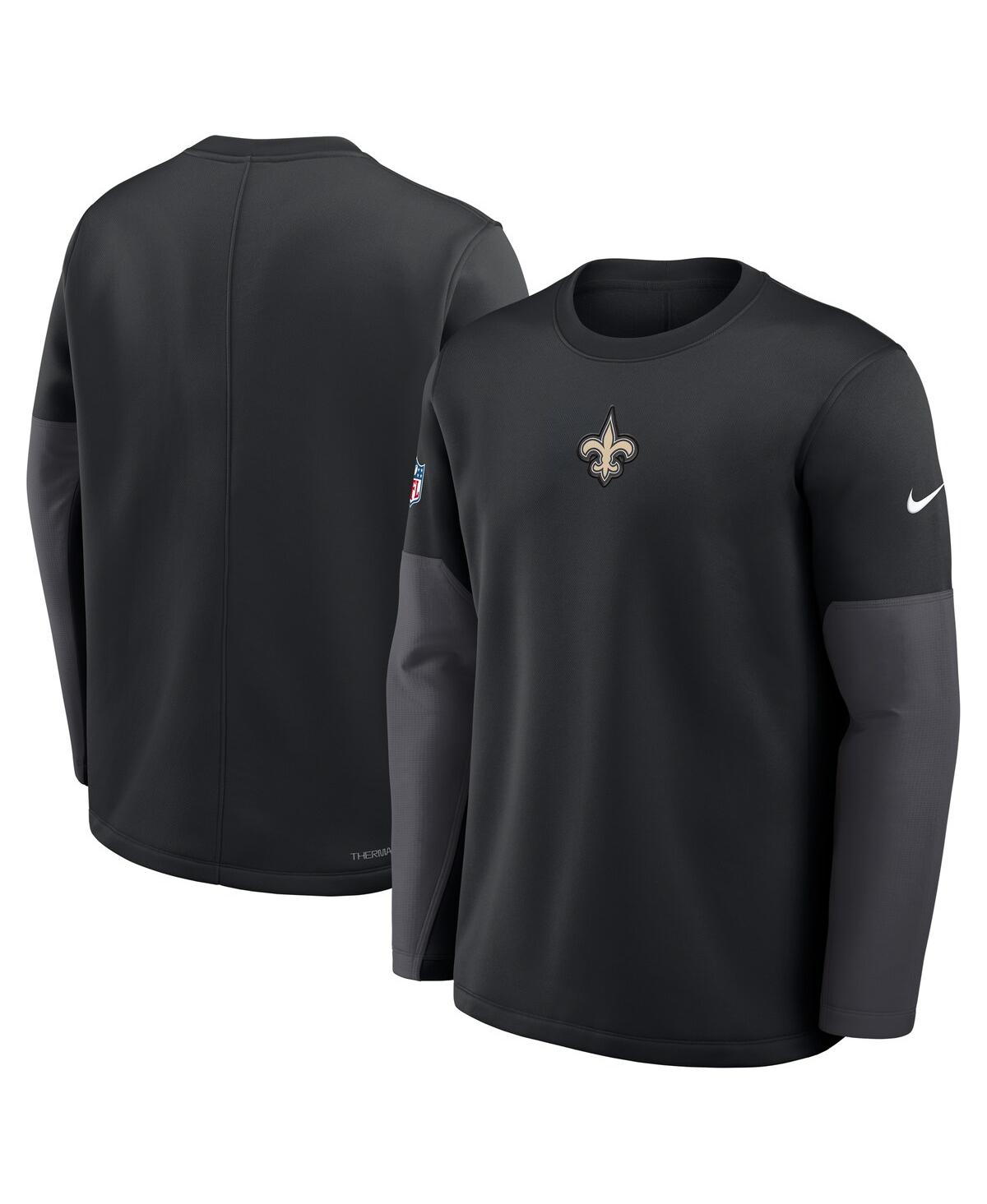 Nike New Orleans Saints Scripted To Win Sideline Coach  Men's Therma-fit Nfl Long-sleeve T-shirt In Black