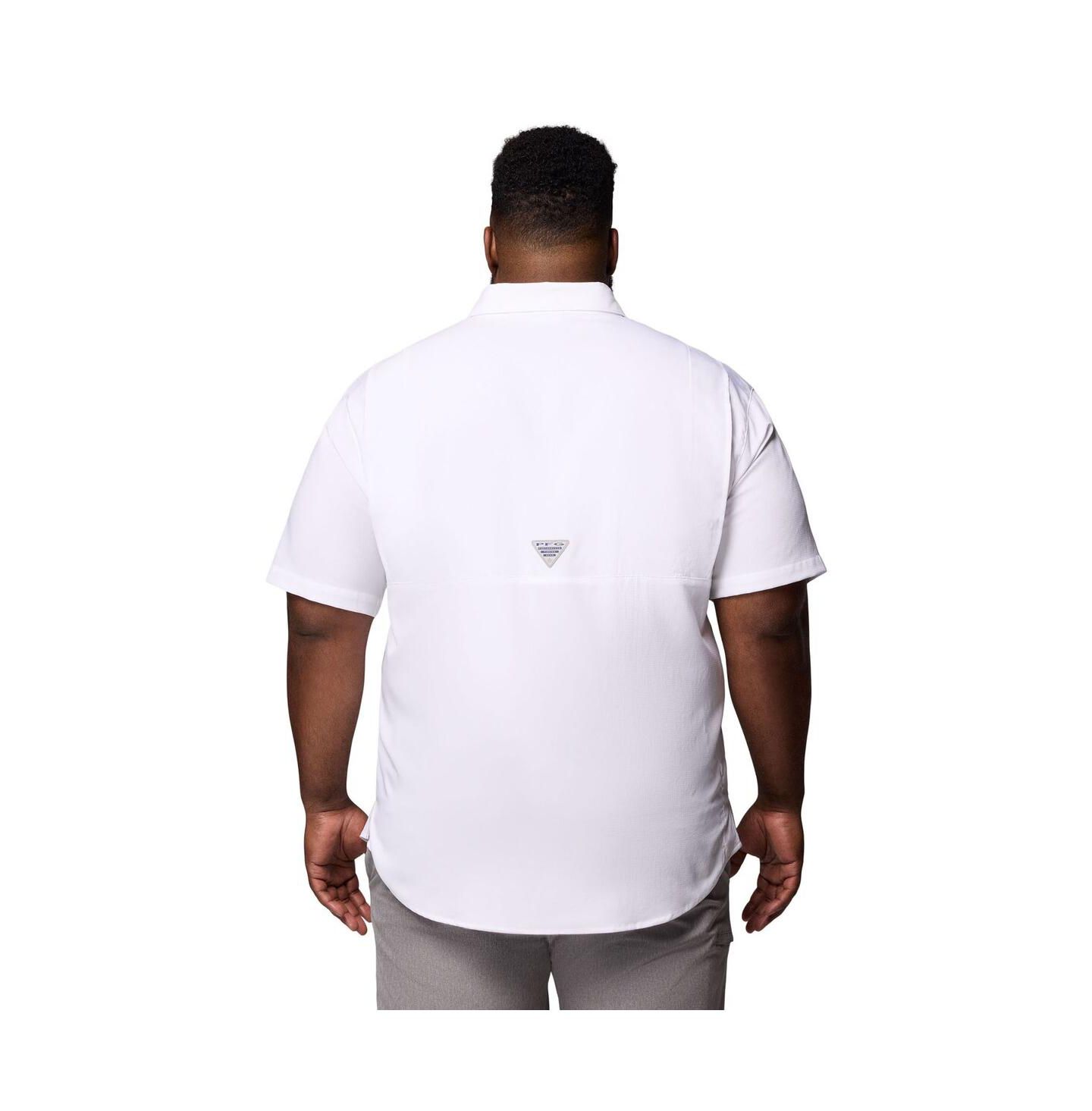 Мужская рубашка Columbia Tennessee Volunteers Tamiami Omni-Shade, Big & Tall, White — фото 2