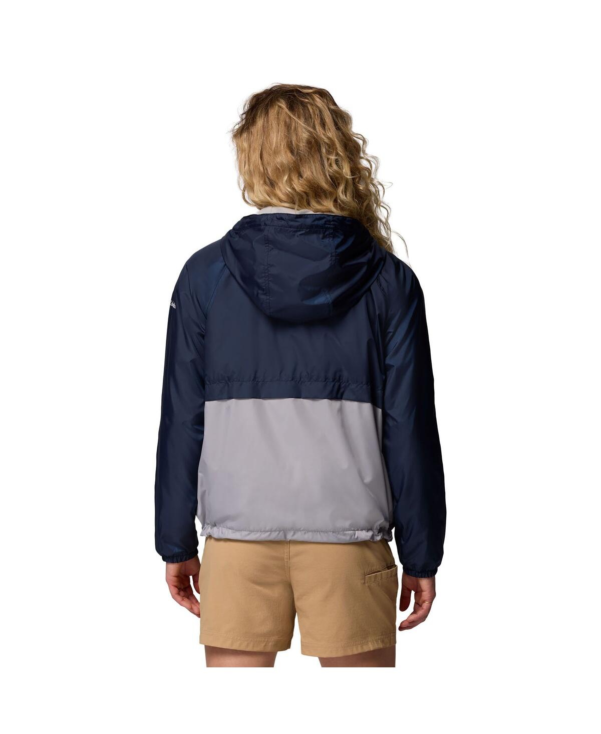 Columbia Women's Navy/gray Dallas Cowboys Spire Hoodie Windbreaker Jacket In Blue