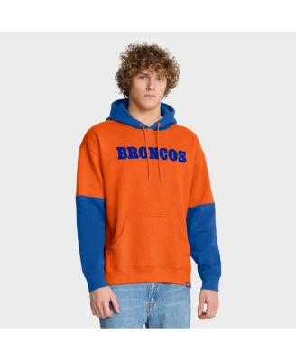 Men's Orange Denver Broncos Helmet Retro Pullover Hoodie