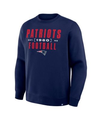 Men's Navy New England Patriots Powerful Throw Legacy Pullover Sweatshirt