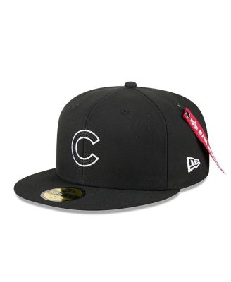 x Alpha Industries Men's Black Chicago Cubs 59FIFTY Fitted Hat