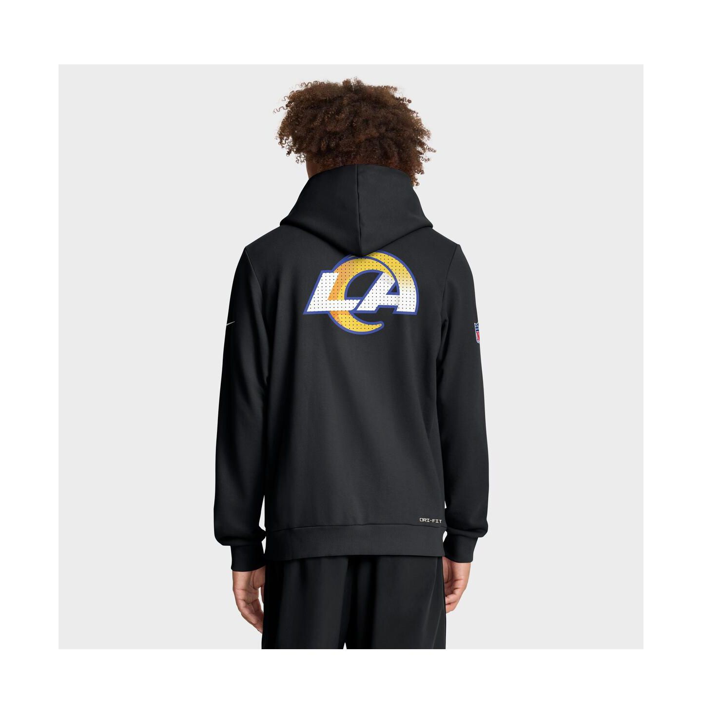 Мужское худи Nike Black Los Angeles Rams Sideline Standard Issue Utility Player Dri-FIT Full-Zip — фото 2