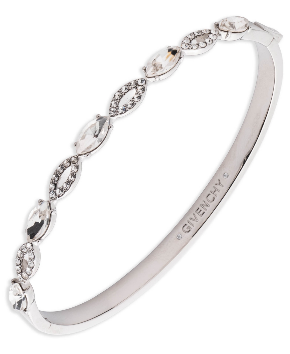 Givenchy Crystal Stone Gold-tone Bangle Bracelet In Silver