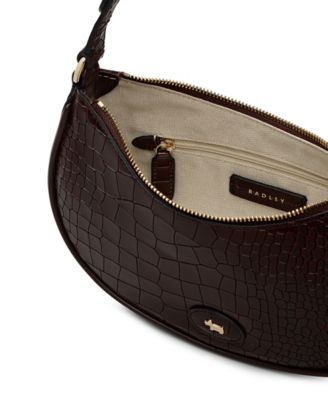 Heath Crescent Croc Small Zip Top Shoulder Bag