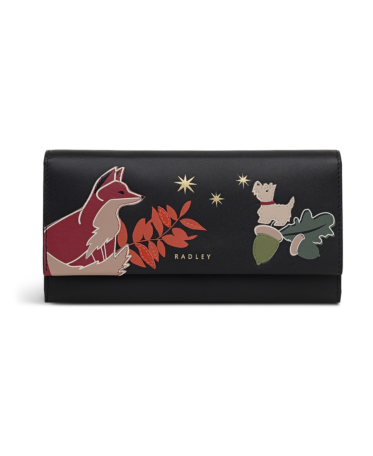 Radley London Fleeting Fox Flapover Wallet In Black