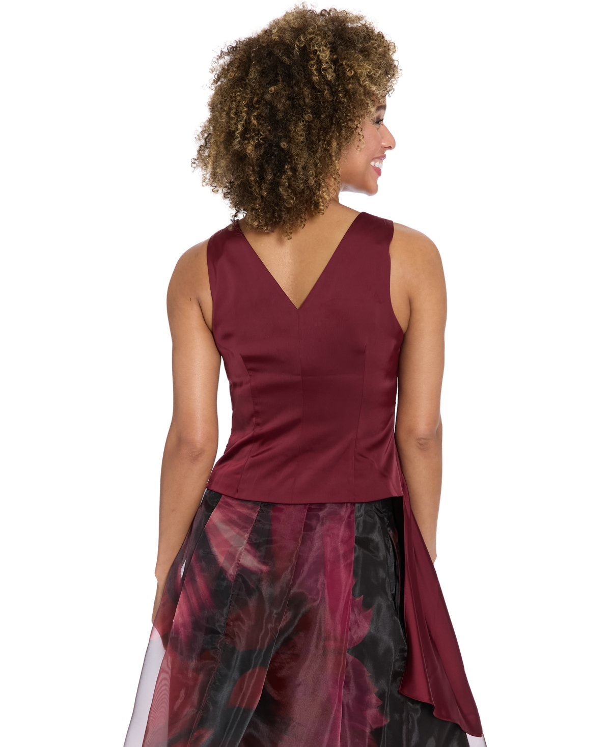 Muse Women'sâ Asymmetrical Pleated V-neck Top