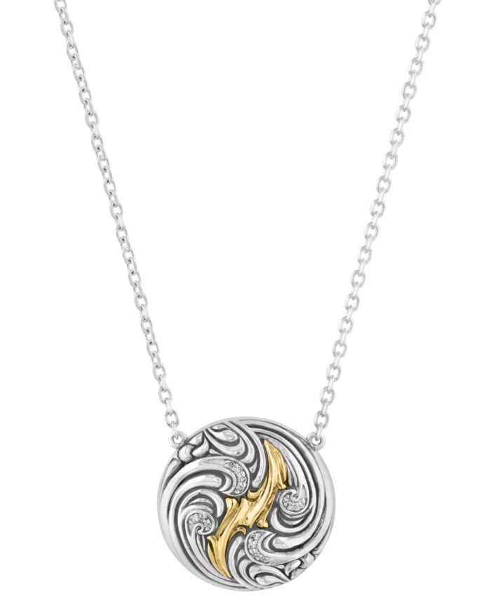 EFFY Collection Diamond Accent Necklace in Sterling Silver and 14K Yellow