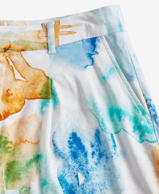 Women's High-Rise Pleated Bermuda Shorts, Macy's Exclusive