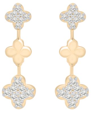 Wrapped in Love - Diamond Clover Earrings (1/2 ct. t.w.) in 14K Yellow Gold
