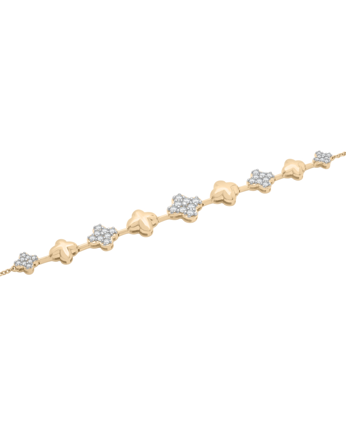 Wrapped In Love Diamond Clover Bracelet (1/2 Ct. T.w.) In 14k Yellow Gold In Gold