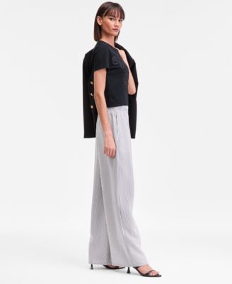 Women's Striped Pull-On Wide-Leg Pants, Macy's Exclusive