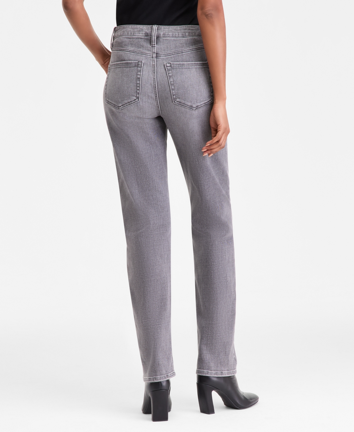 Inc International Concepts Women's High-rise Straight-leg Jeans, Macy's Exclusive In Gray