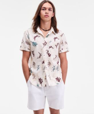 Men's Orion Leaf Short-Sleeve Button-Up Shirt, Macy's Exclusive
