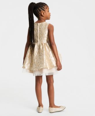 Girls' 2T-6X Brocade Sleeveless Dress