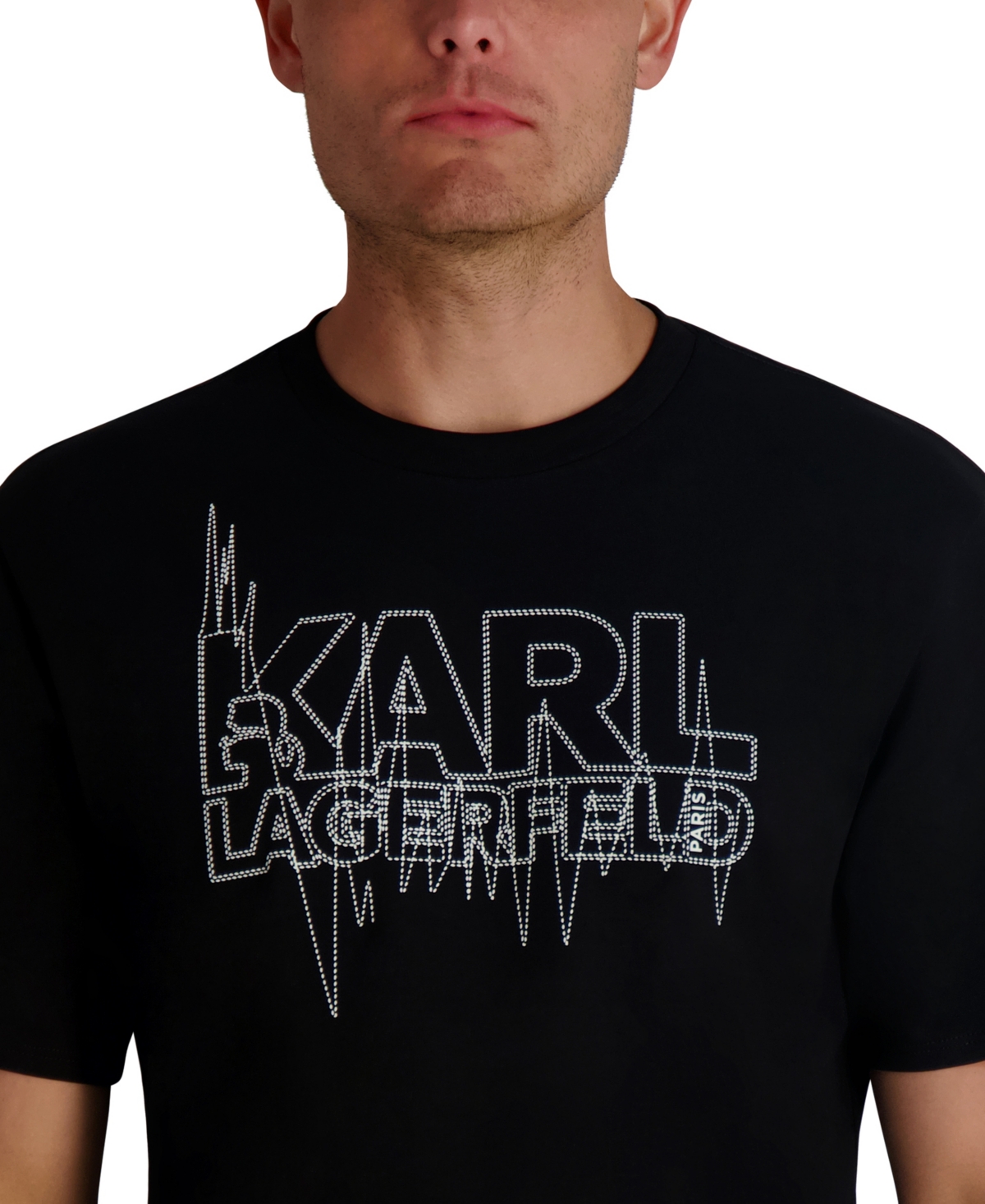 Karl Lagerfeld Paris Men's All-Over Stitch T-Shirt