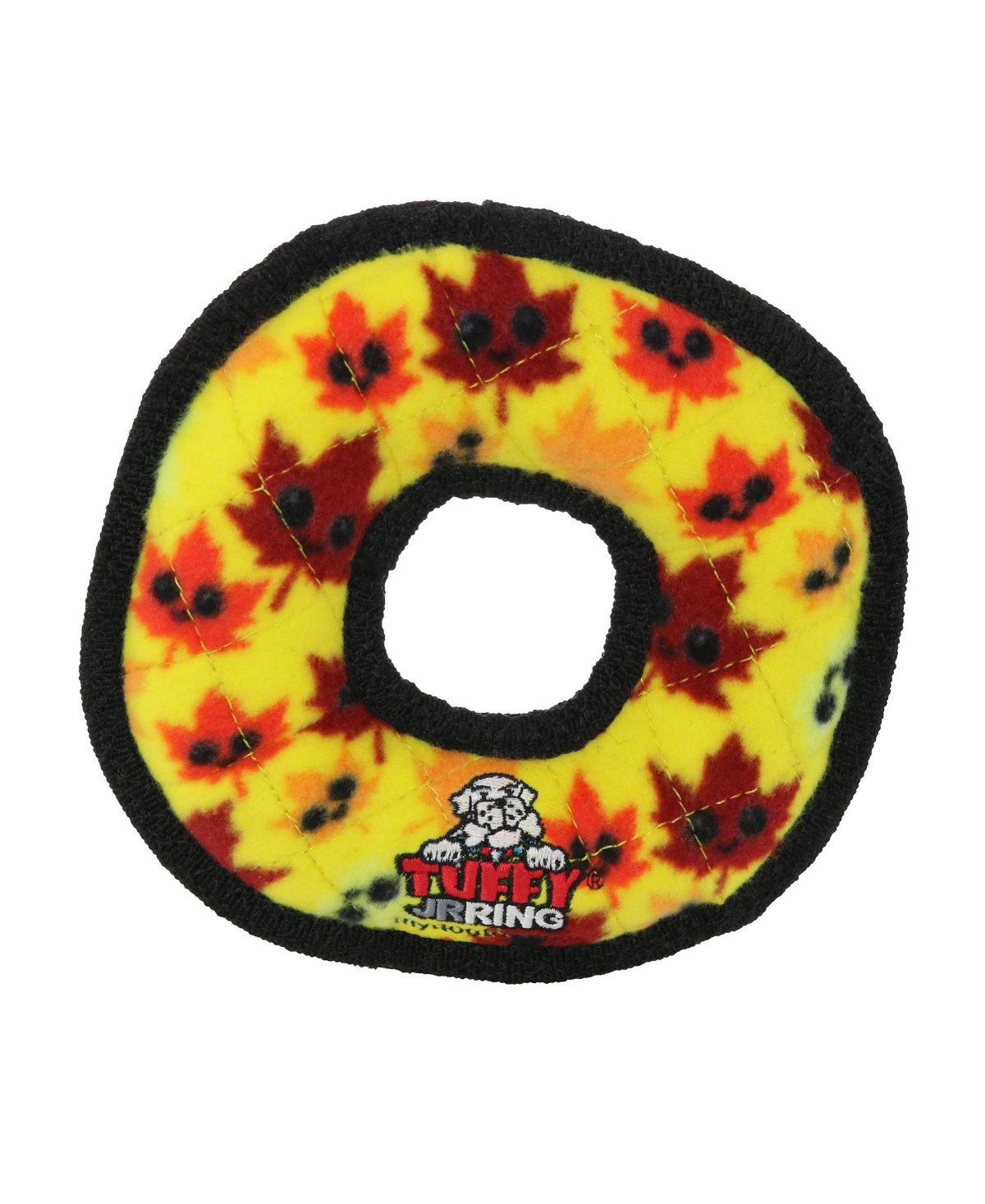Tuffy Holiday Jr Ring Leaves 2 Pack , Durable Plush Squeaky Dog Toy