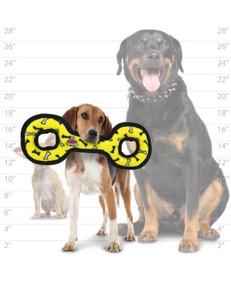 Medium Tug-O-War Yellow Bone 2 Pack, Durable Plush Squeaky Dog Toy