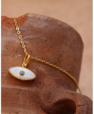 Aretha Mother Of Pearl Eye Pendant Necklace