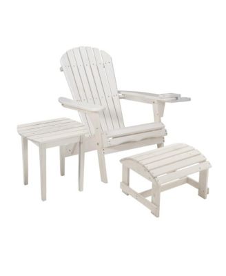 Foldable Adirondack Chair With Cup Holder Bristro Set With Ottoman