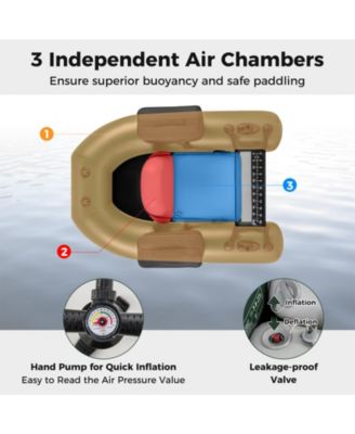 Inflatable Fishing Float Tube with Angling Base, Fish Ruler, and Comfortable Design