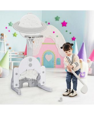 3-in-1 Adjustable Kids Basketball Hoop Set with Balls for Indoor Outdoor Play