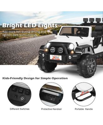 12V Two-Seater Ride On Truck Car with Remote Control and Storage Room