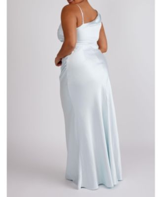 Cowl Front Asymmetric Bridesmaid Dress