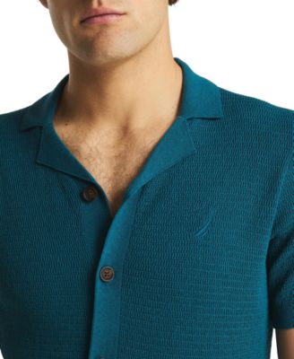 Men's Short Sleeve Button-Front Camp Sweater