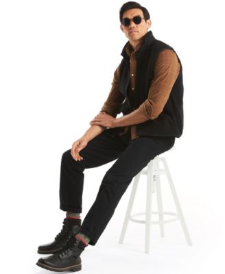 Men's Mixed Media Faux Shearling Vest