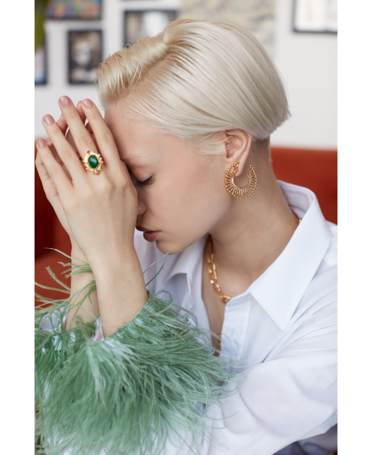 Ottoman Hands Raina Emerald and Crystal Ring