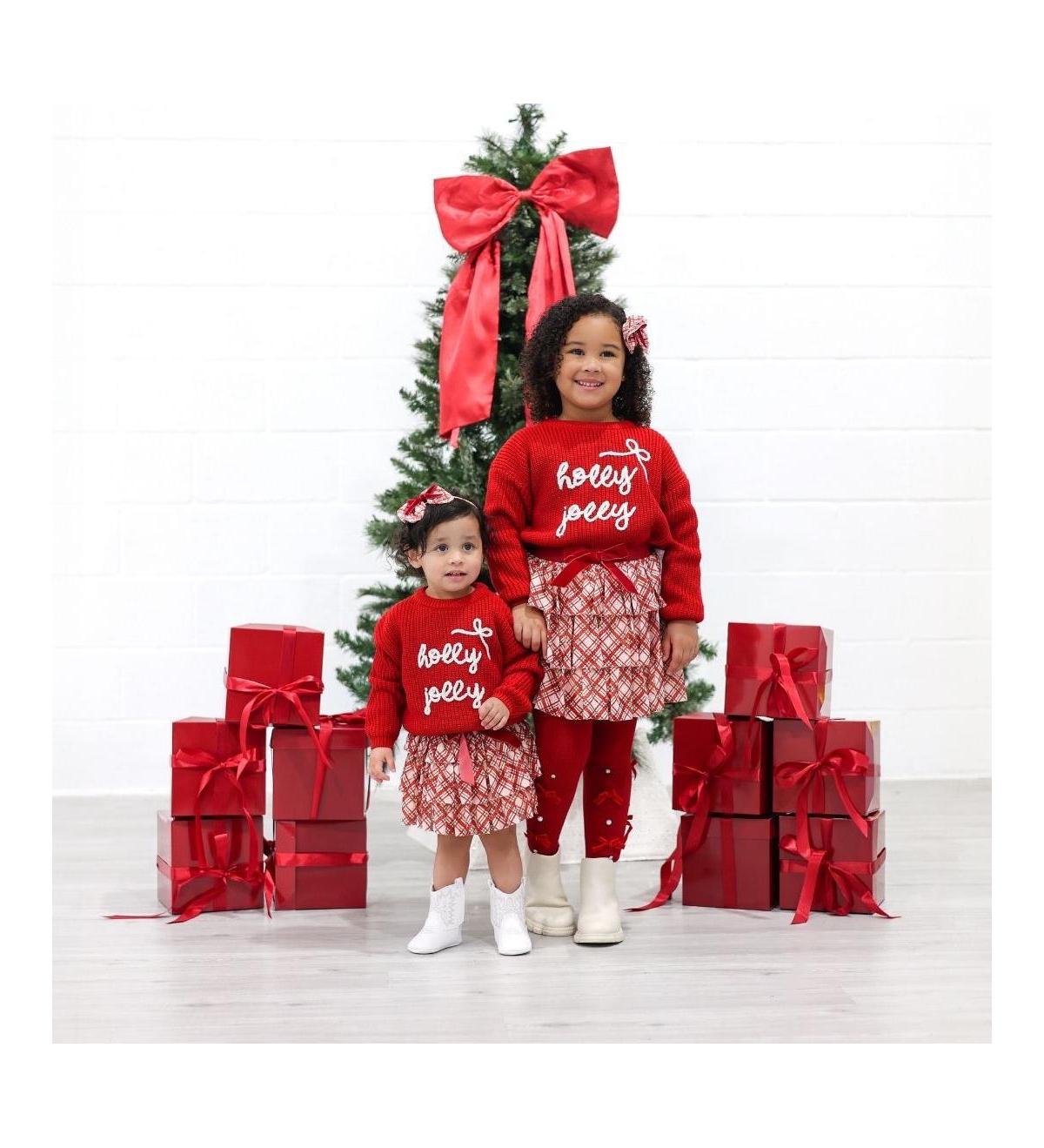 Sweet Wink Baby Girls Holly Jolly Bow Christmas Knit Sweater